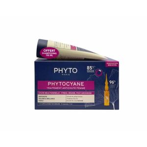 Phyto Phytocyane Set Anti-caduta Temporanea Dei Capelli Donna Siero 12 Fiale + Shampoo 100ml