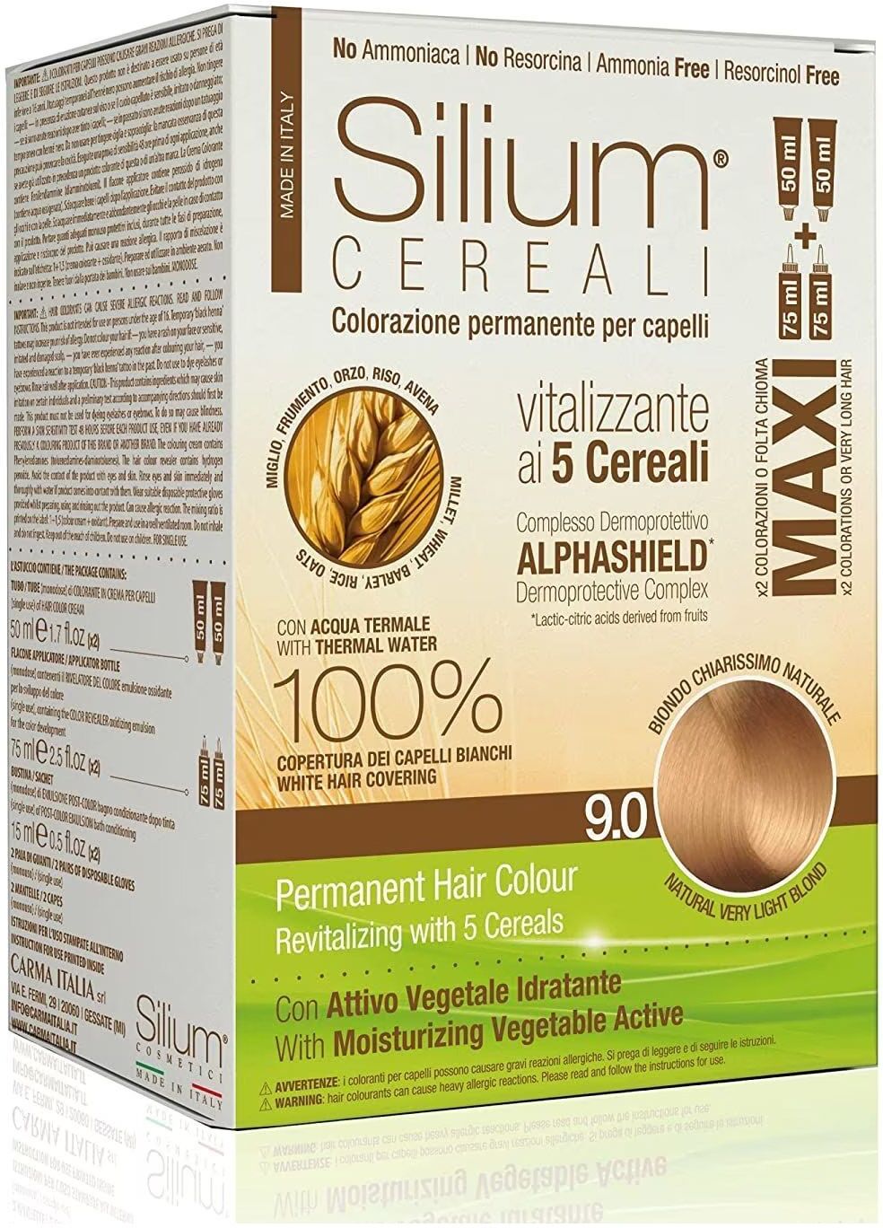 Silium Maxi 5 Cereali Tinta Capelli 9.0 Biondo Chiarissimo Naturale