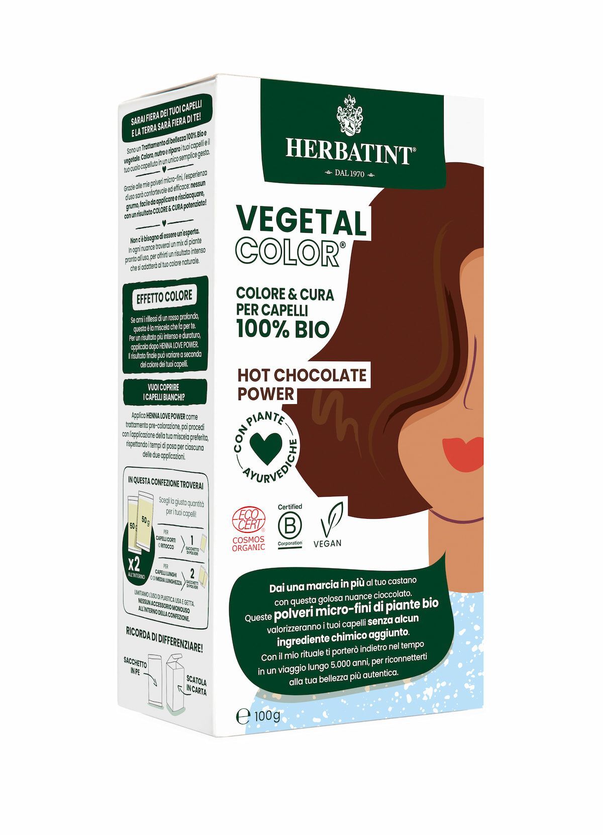 Herbatint Vegetal Hot Chocolat Power Colorazione Capelli 100g