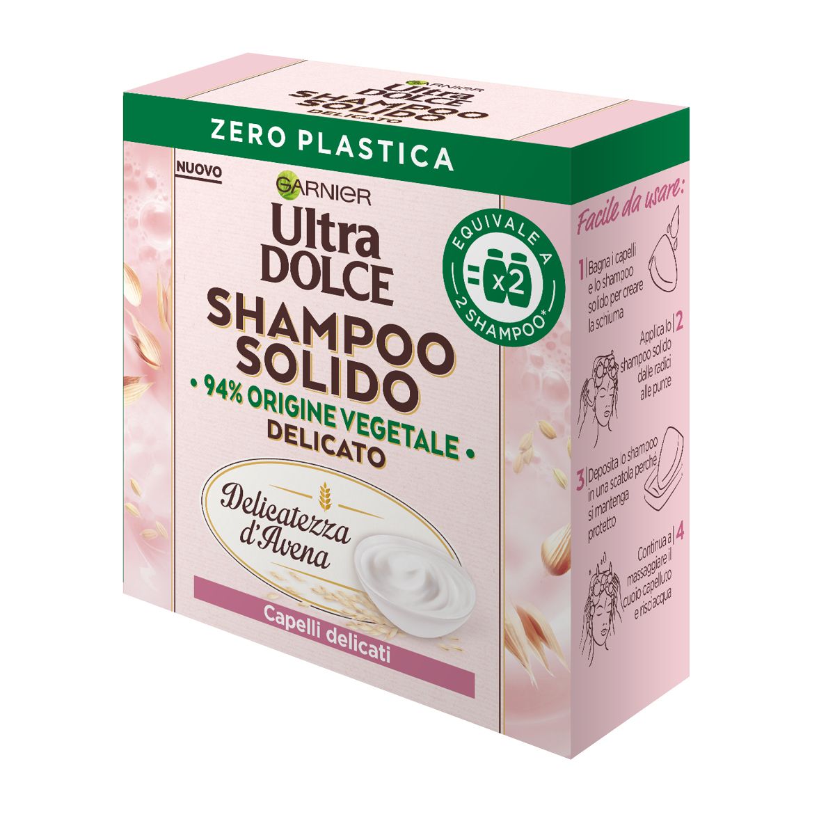Garnier Ultra Dolce Shampoo Solido Delicatezza Avena Capelli Delicati 60gr