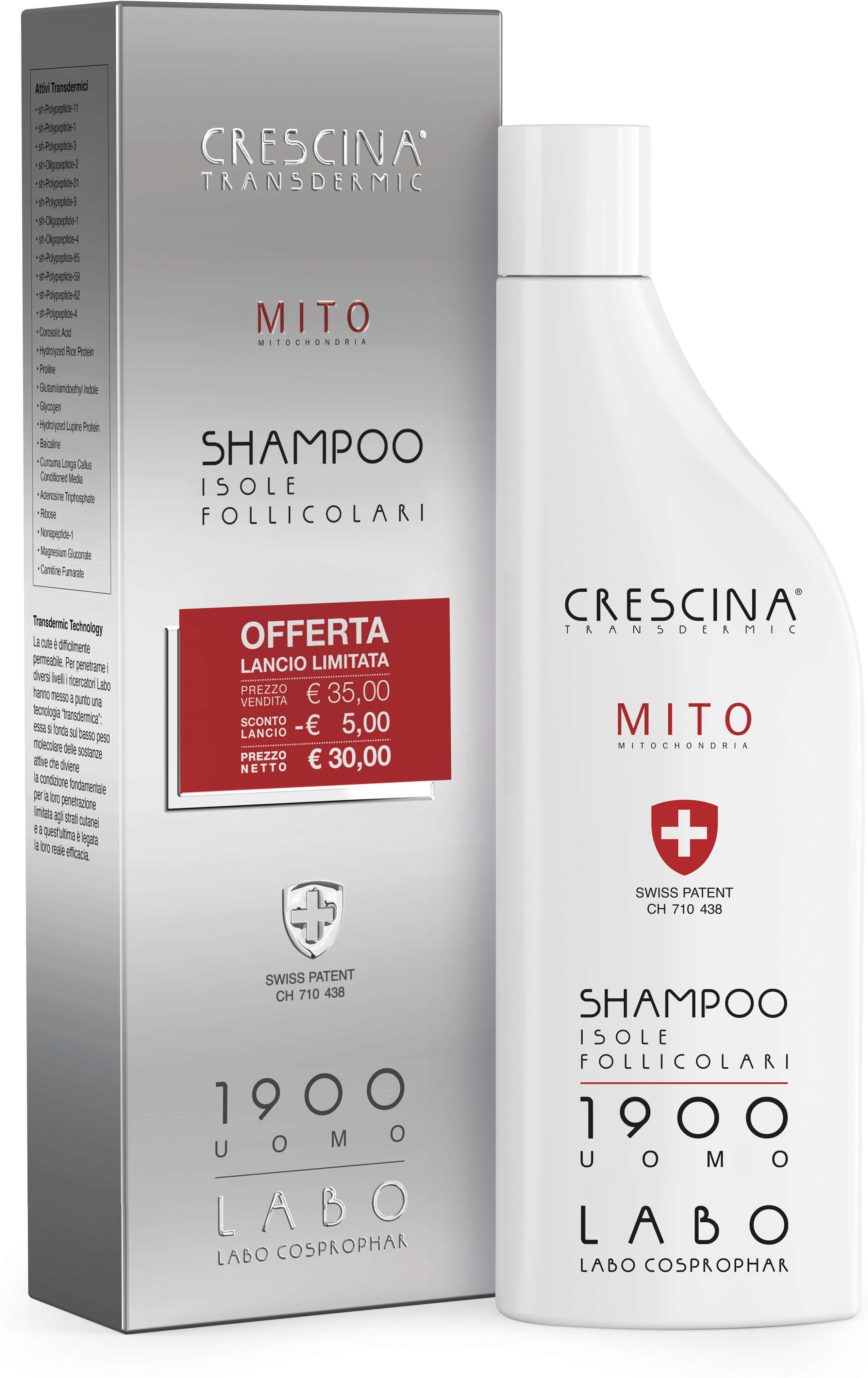 Crescina Shampoo Isole Follicolari Mito 1900 Uomo 150ml