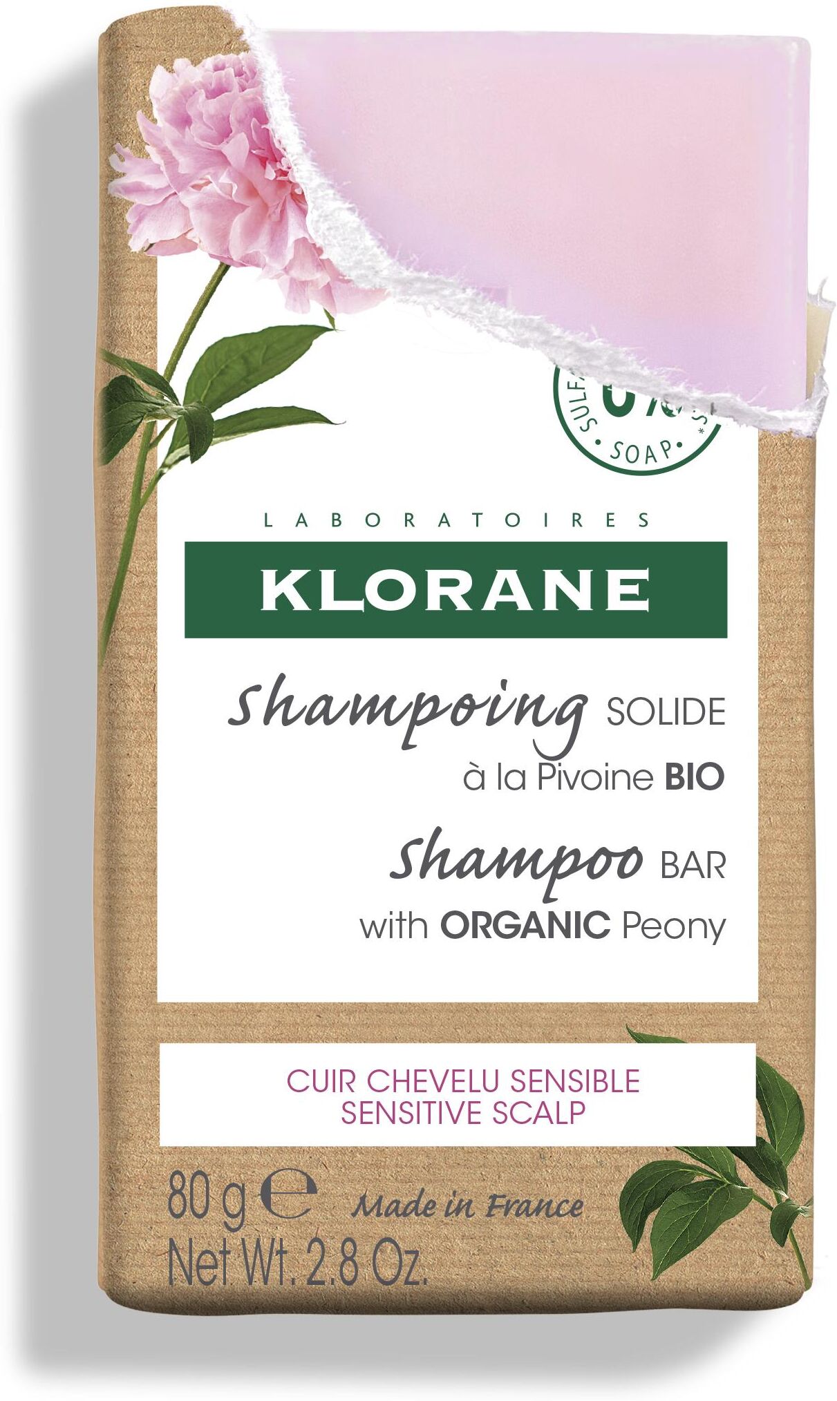 Klorane Shampoo Solido Lenitivo Peonia Bio Cute Sensibile 80g