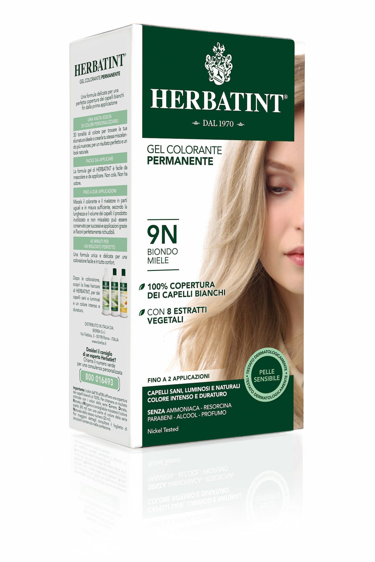 Herbatint Gel Colorante Permanente 9n Biondo Miele 150ml
