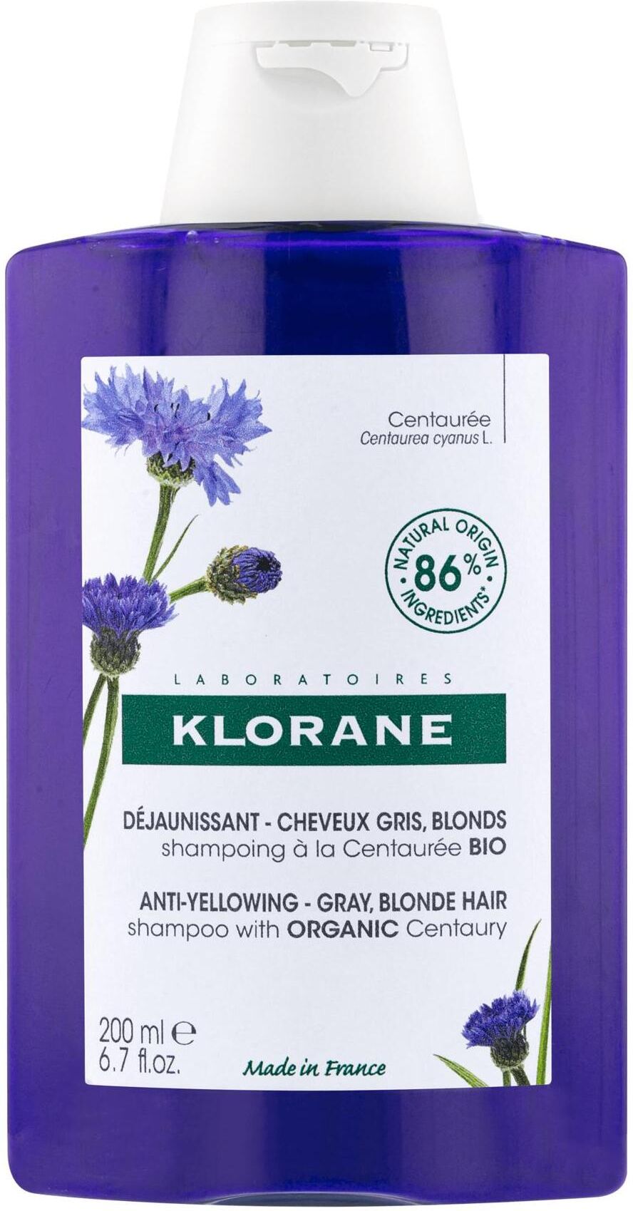 Klorane Shampoo Anti Ingiallimento Centaurea 200ml