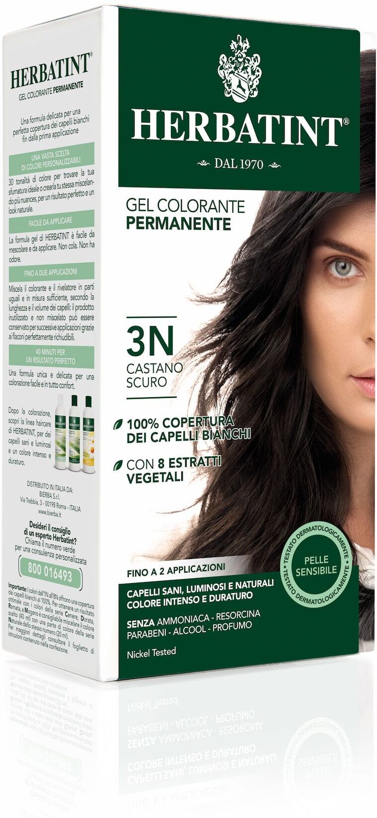 Herbatint Gel Colorante Permanente 3n Castano Scuro 150ml