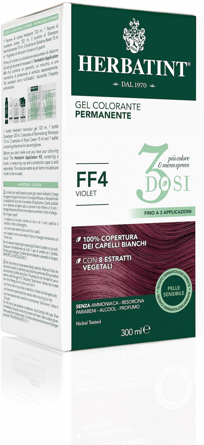 Herbatint Gel Colorante Permanente 3 Dosi Ff4 Violet 300ml