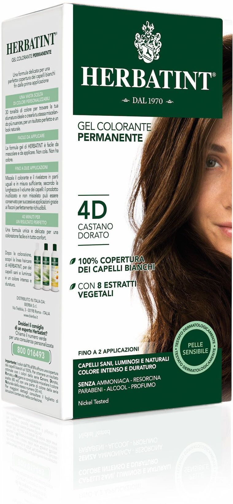 Herbatint Gel Colorante Permanente 4d Castano Dorato 150ml