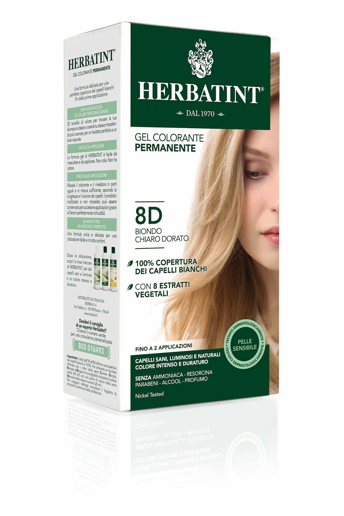 Herbatint Gel Colorante Permanente 8d Biondo Chiaro Dorato 150ml