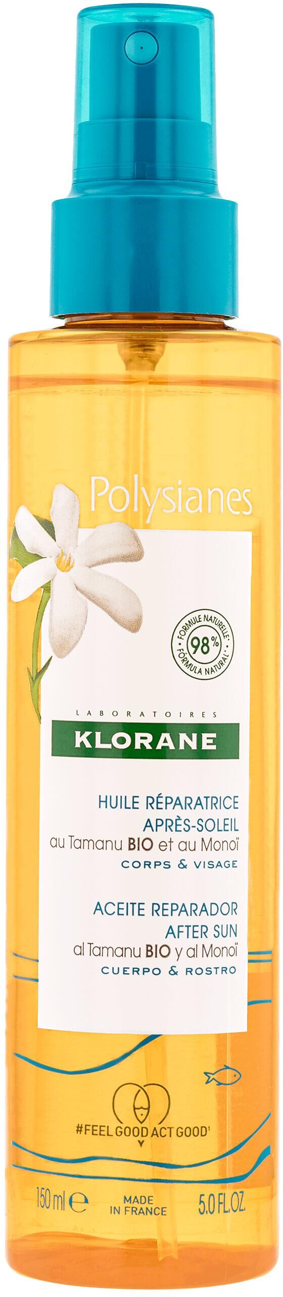 Klorane Polysianes Olio Ristrutturante Doposole Al Tamanu Bio & Monoï 150ml