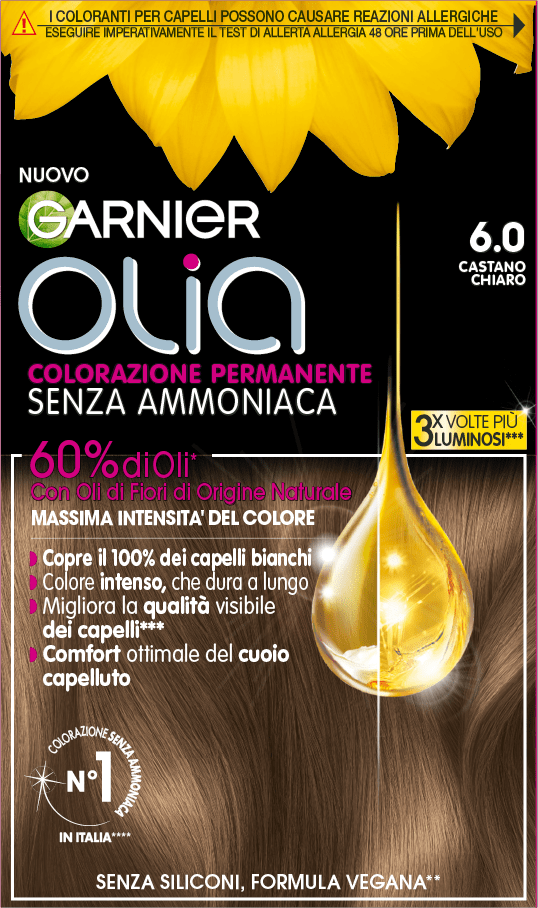 Garnier Olia Colorazione Permanente Capelli Castano Chiaro 6,0