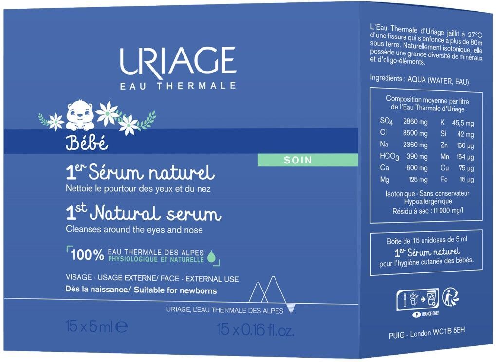 Uriage Bebè Siero Fisiologico Naturale 15 Flaconcini