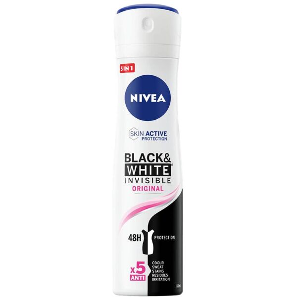 nivea black e white invisible original deodorante spray donna 150ml