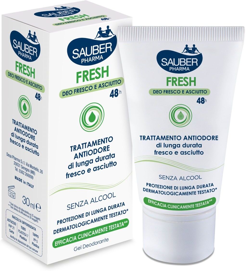 sauber pharma sauber fresh deodorante gel astuccio 30ml