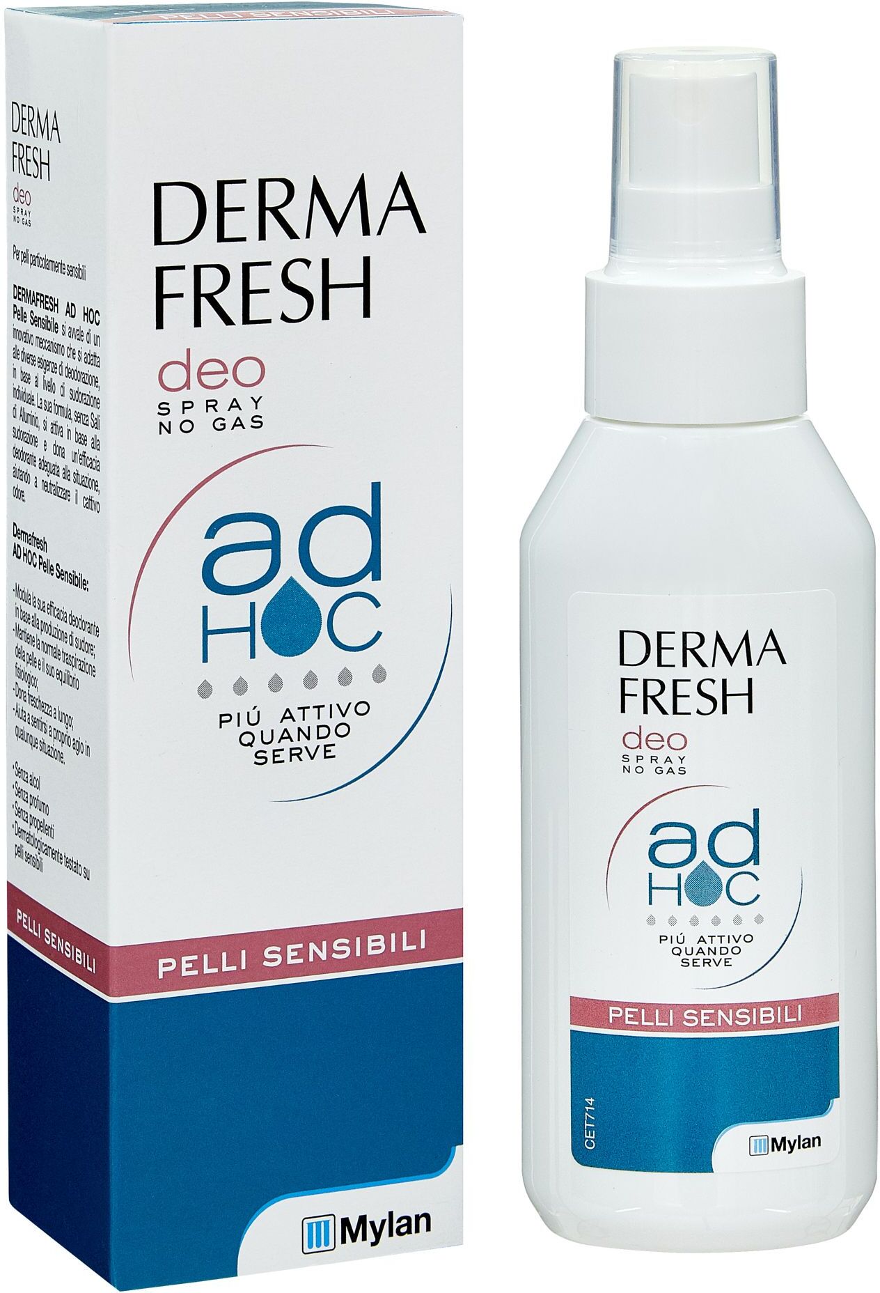 dermafresh ad hoc deodorante spray per pelli particolarmente sensibili 100ml