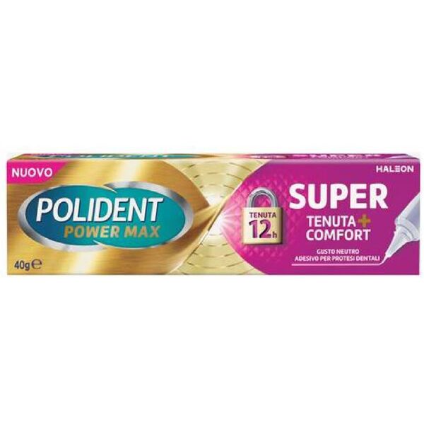 polident super tenuta + comfort adesivo per protesi dentale tenuta giornaliera gusto neutro 40g