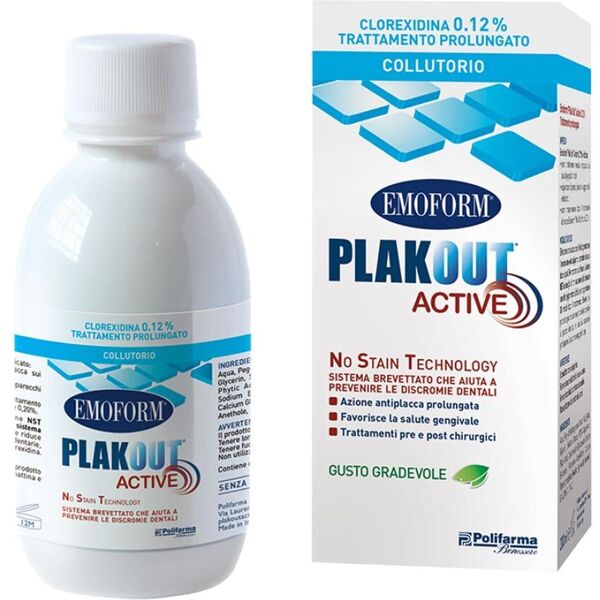 emoform plak out active clorexidina 0,12% collutorio anti-placca 200ml