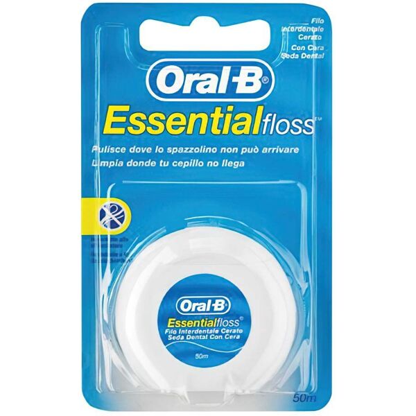 oral-b essential floss filo interdentale cerato 50m