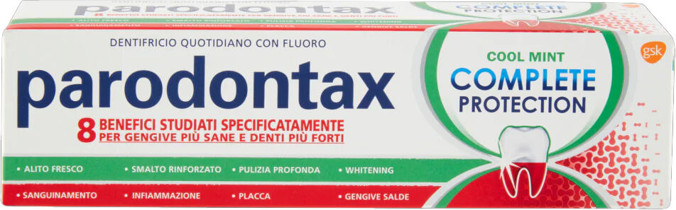 parodontax dentifricio complete protection con fluoro e bicarbonato di sodio gusto cool mint 75ml