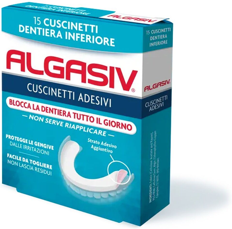 algasiv cuscinetto adesivo protesi inferiore 15 pezzi