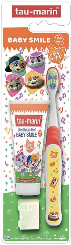 tau marin set baby smile special edition 44 gatti spazzolino+dentifricio fragola 20ml