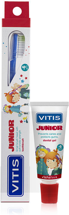 vitis junior kit bambini spazzolino + dentifricio gel 15ml