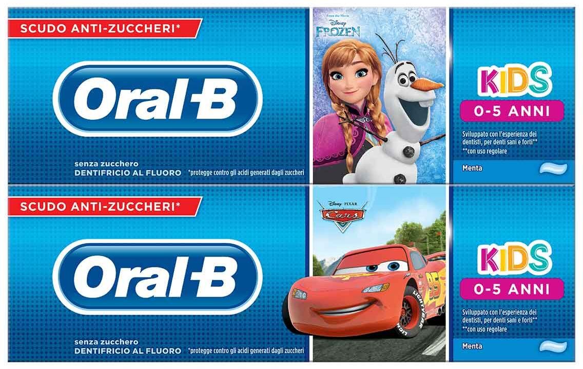 oral-b dentifricio frozen and cars per bambini 1 pezzo 75ml