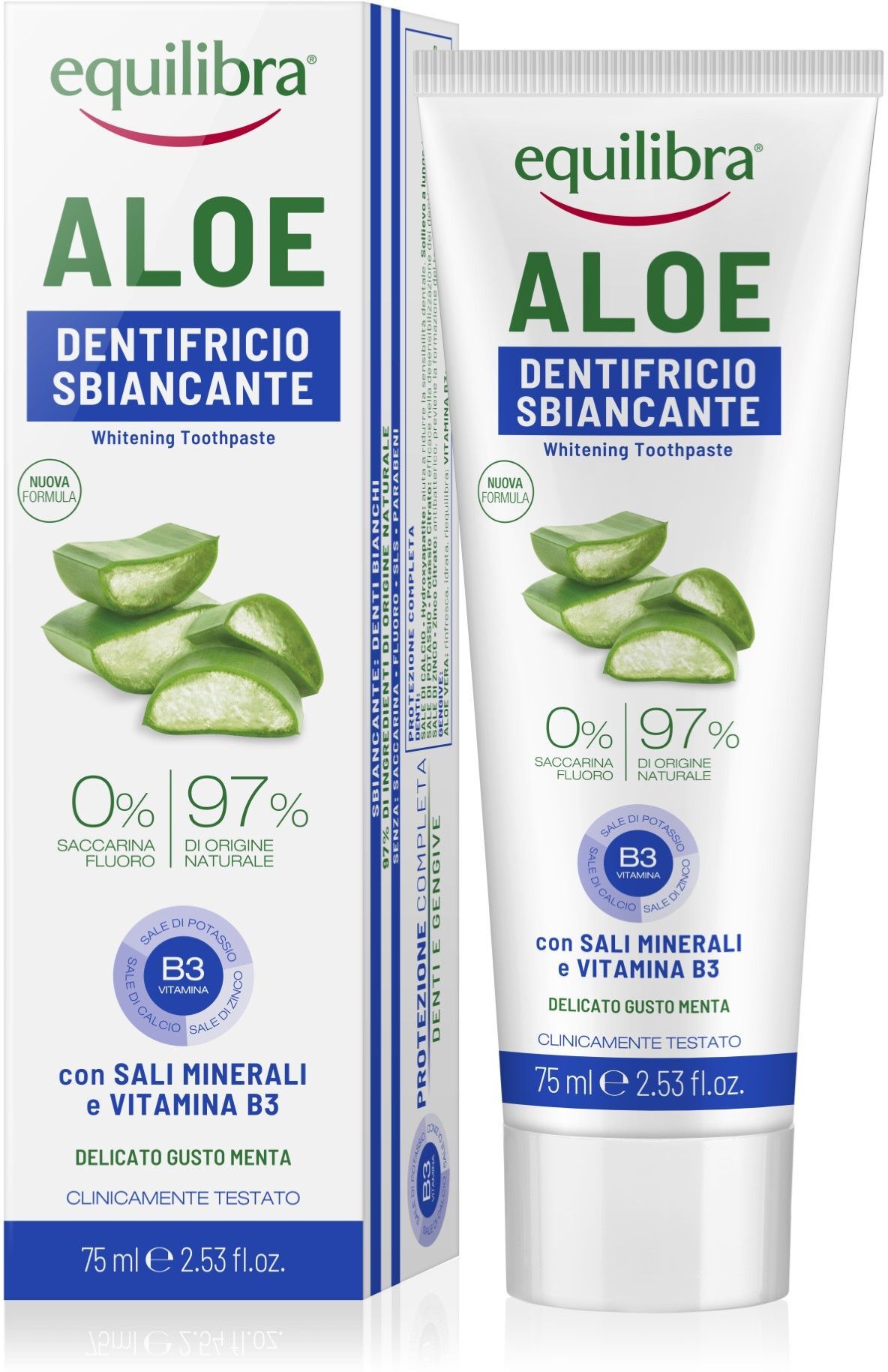 equilibra aloe dentifricio sbiancante 75ml