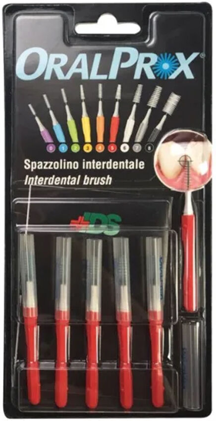 oralprox spazzolini interdentali misura 5 rosso 6 pezzi