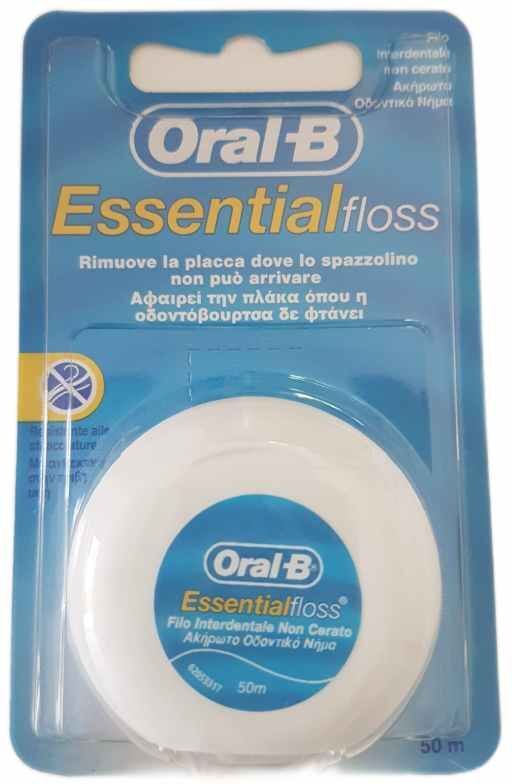 oral-b essential filo interdentale non cerato 50m