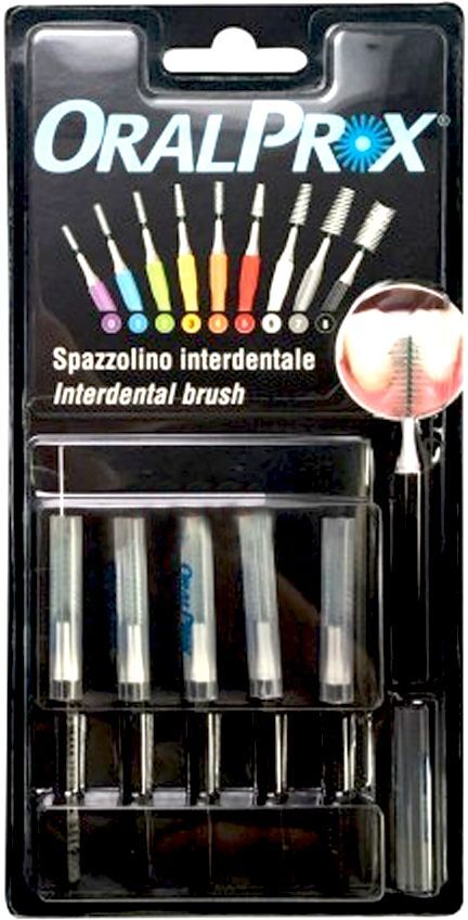 oralprox spazzolini interdentali misura 8 nero 6 pezzi