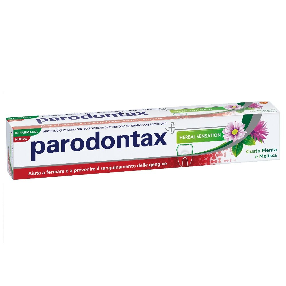 parodontax dentifricio herbal sensation con bicarbonato di sodio gusto menta melissa 75ml