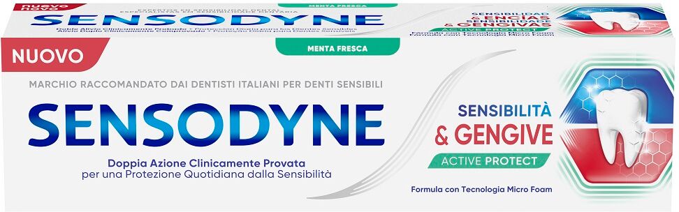 Sensodyne Sensibilità E Gengive Active Protect Dentifricio Denti Sensibili E Gengive Sane Menta 75ml