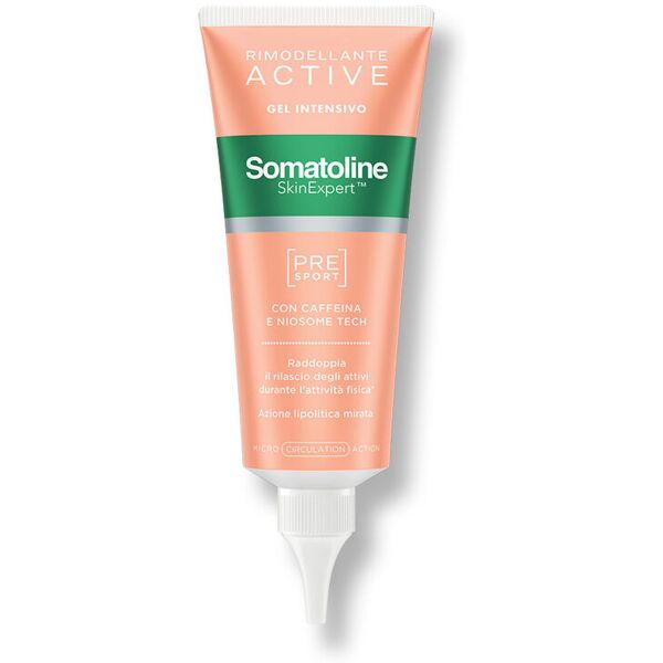 somatoline skinexpert rimodellante active gel intensivo pre-sport trattamento gambe rimodellante caffeina e niosome tech 100ml