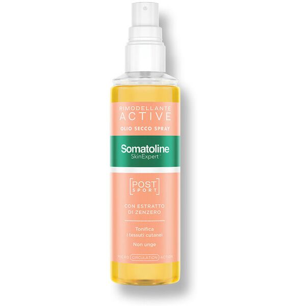 somatoline skinexpert rimodellante active olio secco spray post-sport trattamento gambe rimodellante estratto di zenzero 125ml