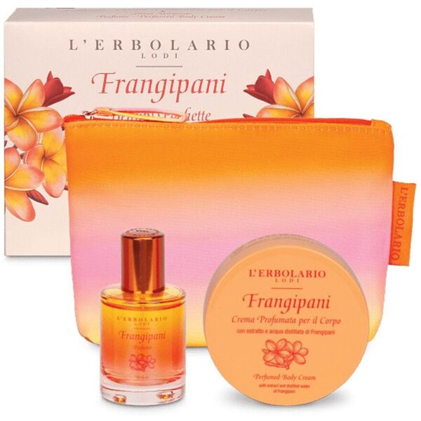 l'erbolario frangipani beauty pochette dolci attimi profumo + crema profumata corpo