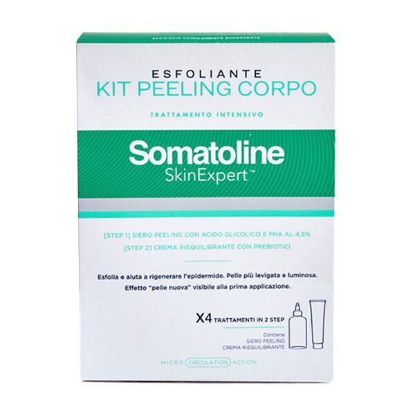 somatoline skinexpert kit peeling corpo trattamento corpo esfoliante 300ml + 100ml