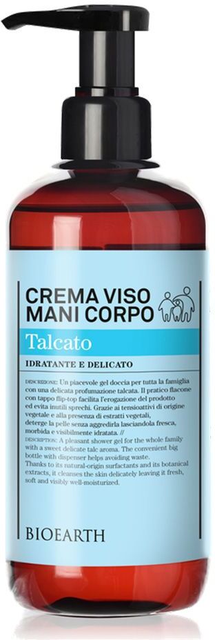 bioearth crema mani viso&corpo talcato idratante 500ml