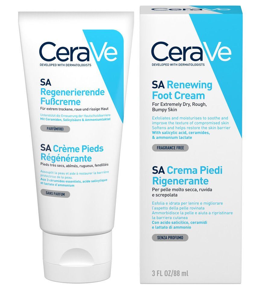 cerave crema piedi rigenerante pelle molto secca e danneggiata con acido salicilico 88ml