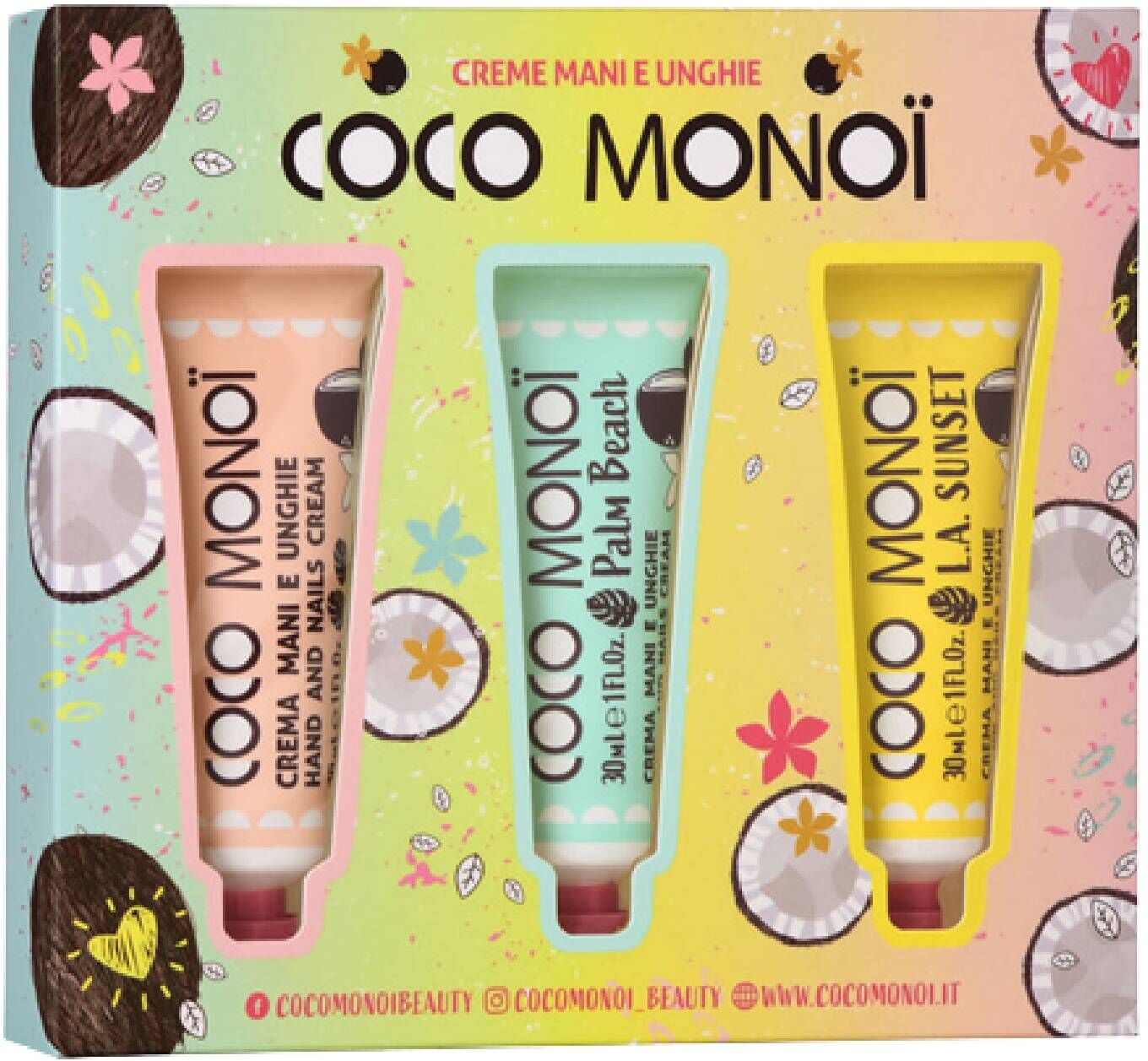 coco monoi kit creme mani e unghie 3x30ml