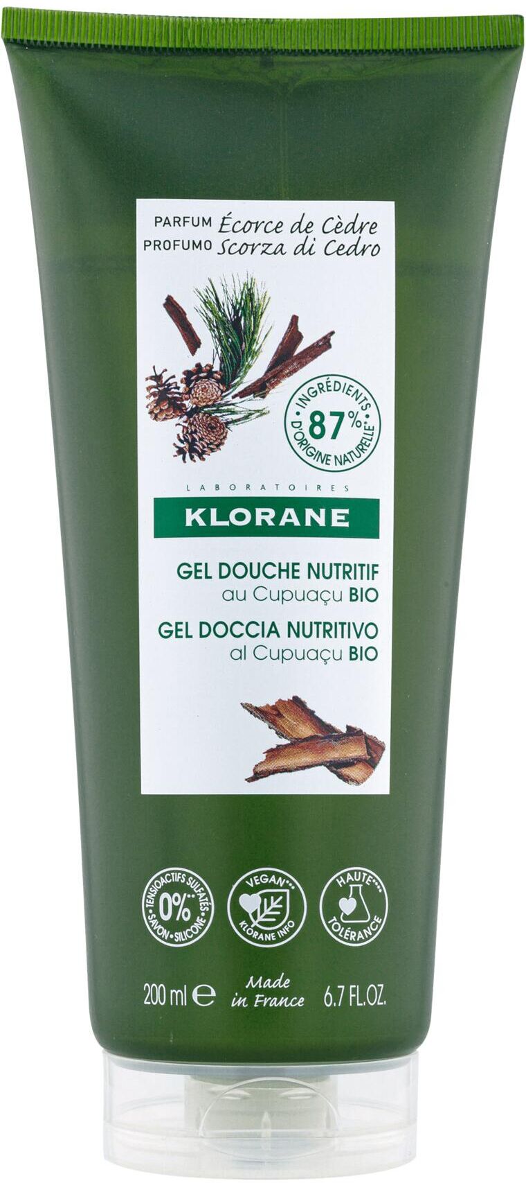 Klorane Gel Doccia Nutritivo Al Burro Di Cupuacu Bio Profumazione Scorza Di Cedro 200ml