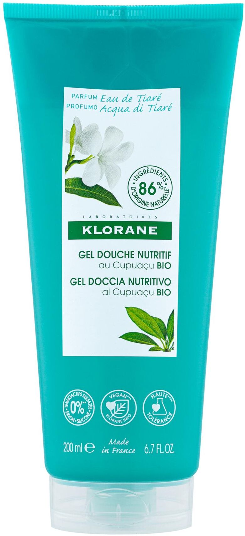 Klorane Gel Doccia Nutritivo Al Burro Di Cupuacu Bio Profumazione Eau De Tiare 200ml