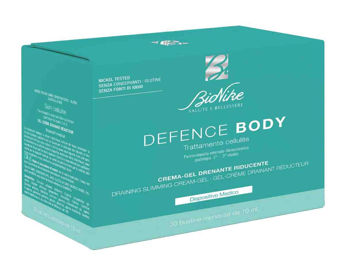 Bionike Defence Body Trattamento Cellulite Crema Gel Drenante Riducente 30 Bustine Monouso