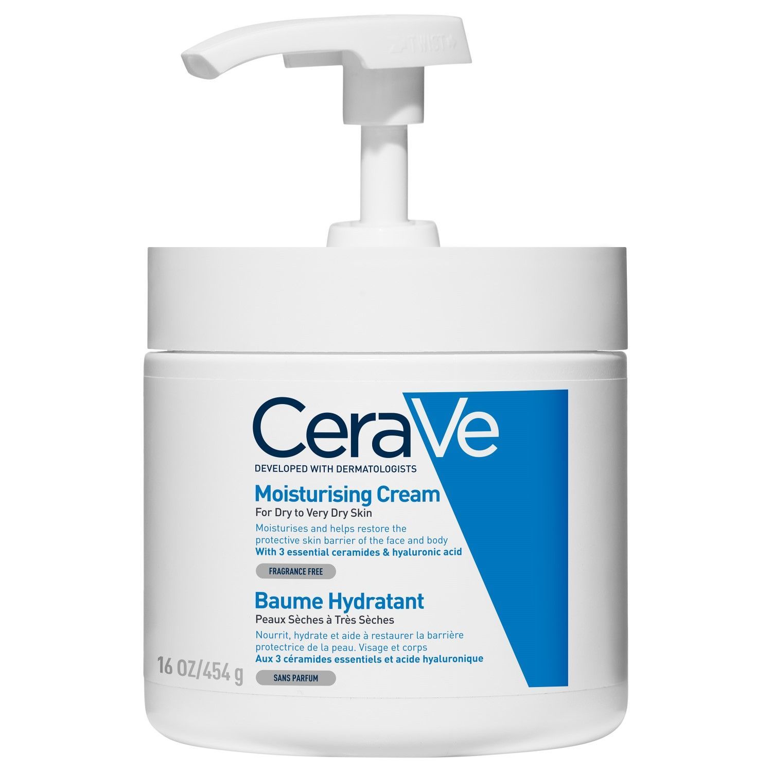 Cerave Crema Corpo Idratante Pelle Molto Secca Con Dispenser 454g