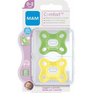 Mam Comfort Succhietto Silicone 0-2 Mesi Colore Neutro 2 Pezzi