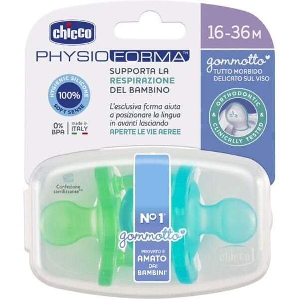 chicco gommotto silicone boy 16-36 mesi 2 pezzi