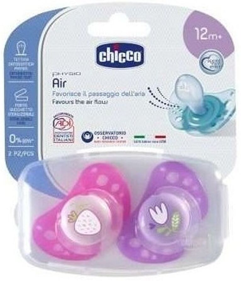 chicco succhietto air lumi silicone 16-36mesi 2 pezzi