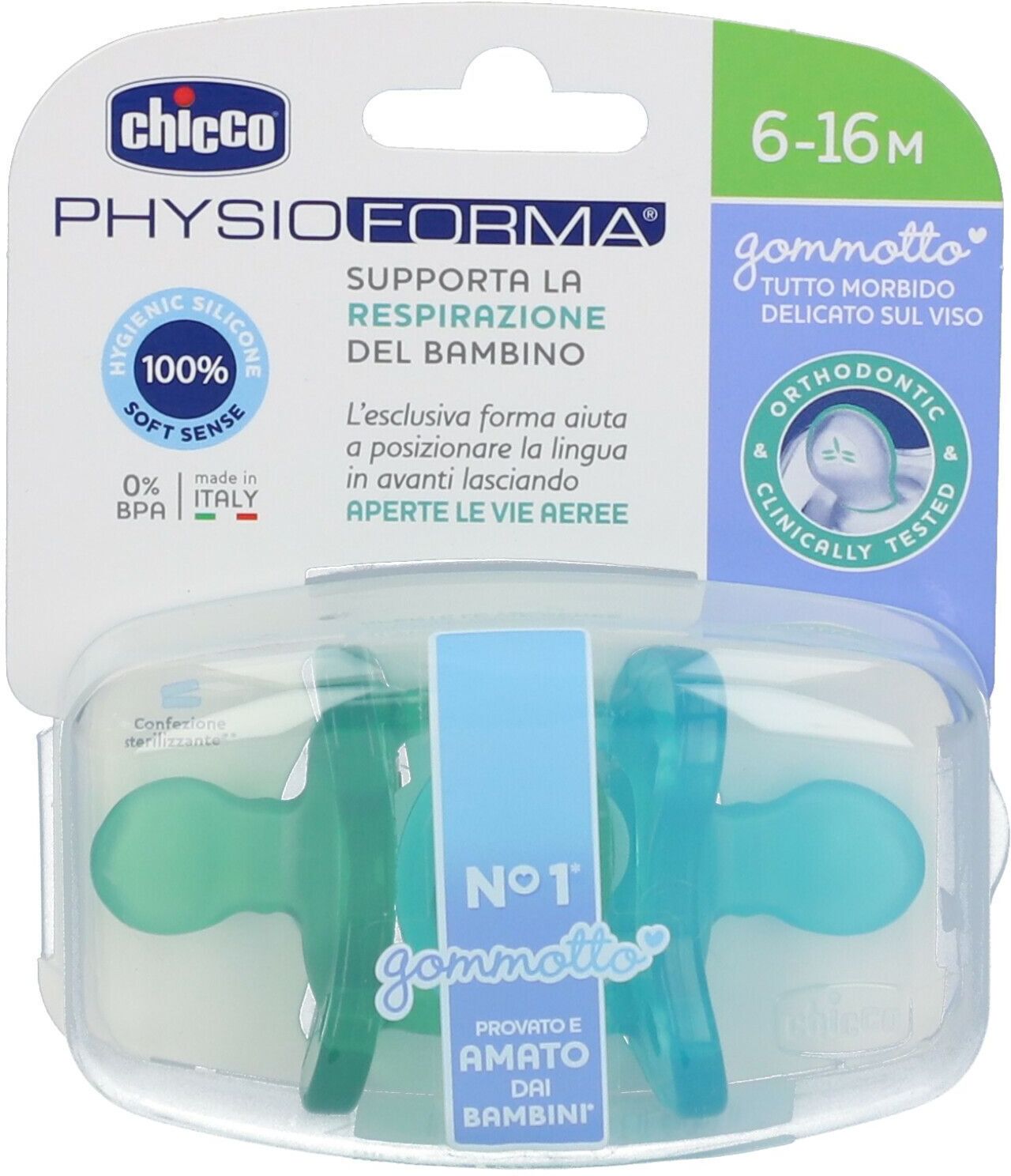 Chicco Gommotto Silicone Boy 6-16 Mesi 2 Pezzi