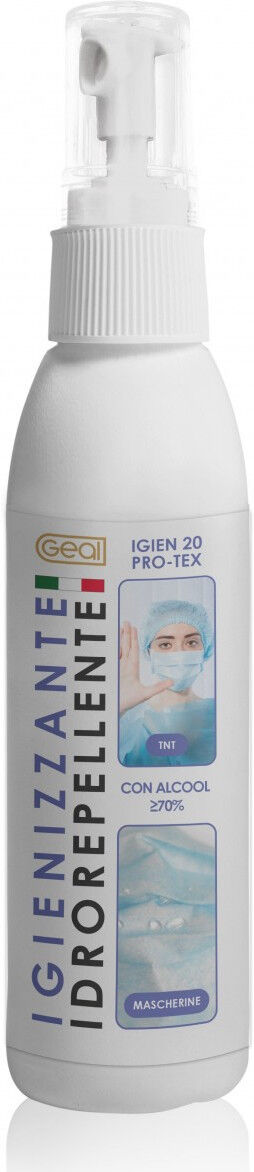 bel chimica srl geal igien 20 pro-tex spray rigenerante mascherine chirurgiche tessuti certificato 150ml