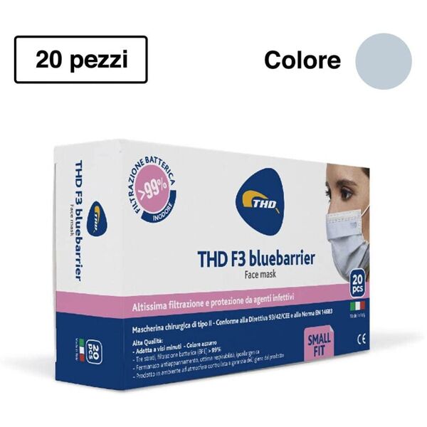 thd mascherina chirurgica f3 bluebarrier multi small 20 pezzi