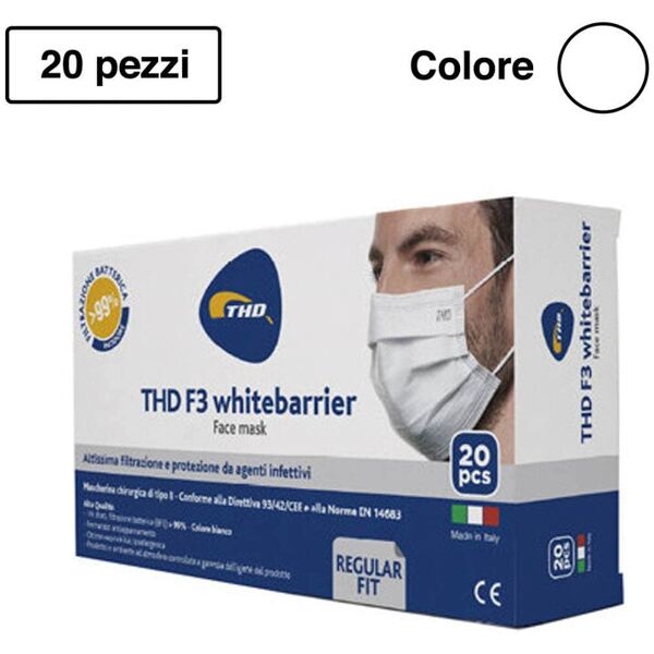 thd face mask mascherina chirurgica whitebarrier multi regular 20 pezzi